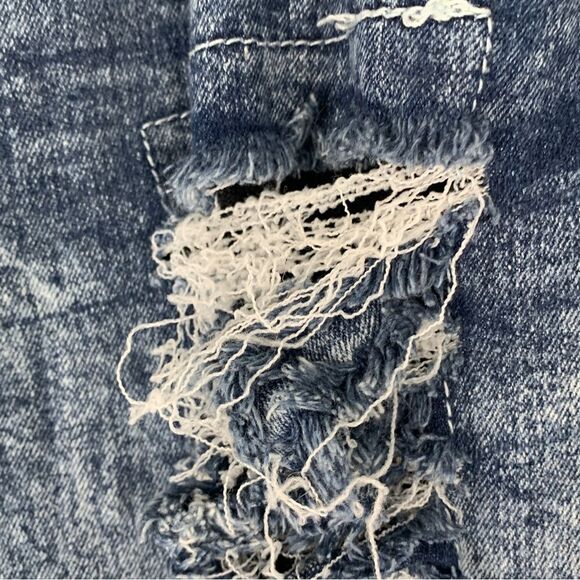 Dazi Size 2X Acid Wash Destroyed Denim Joggers - Picture 5 of 11